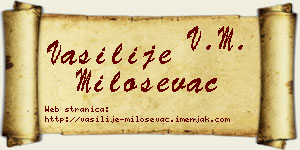 Vasilije Miloševac vizit kartica